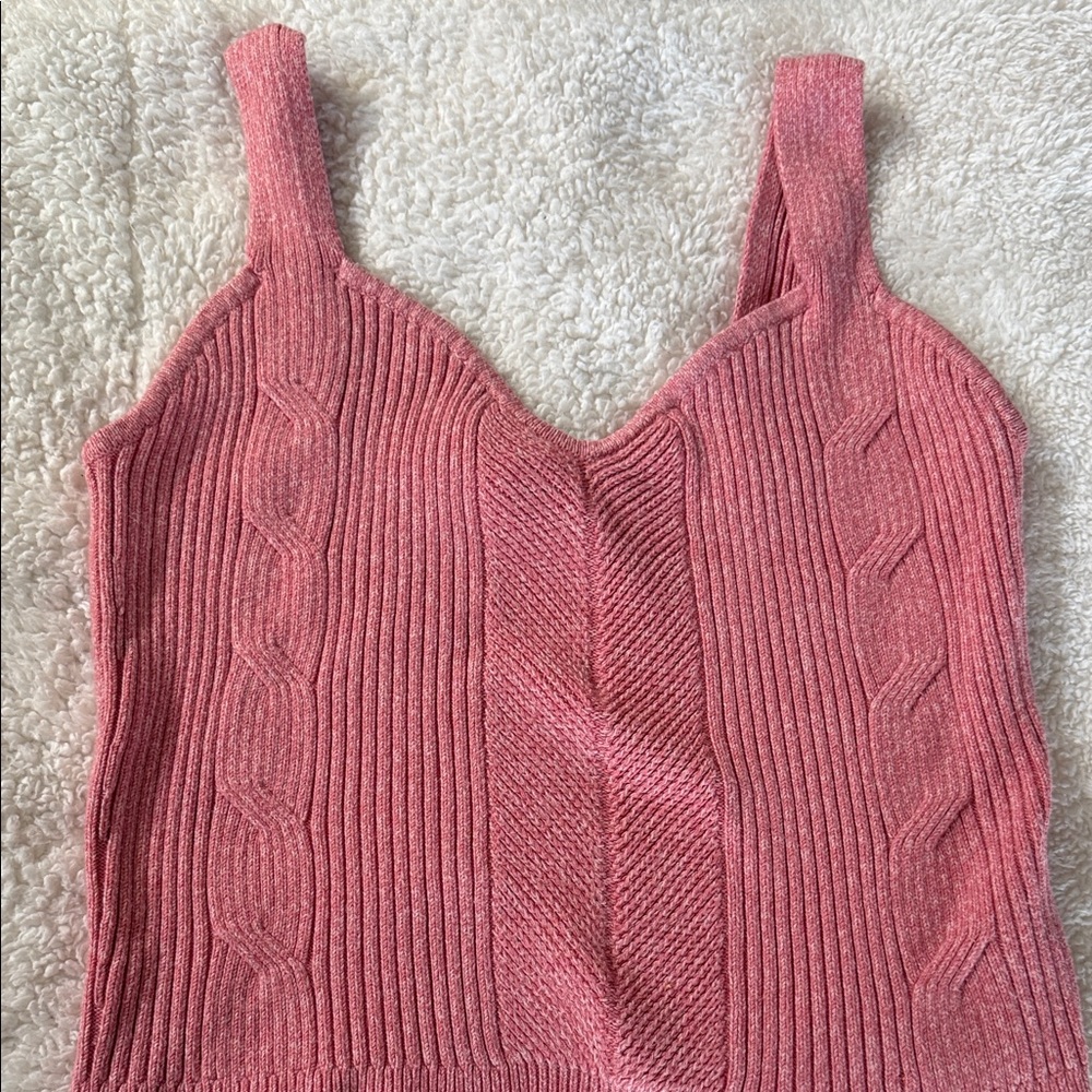 Express Rose Knit Cable-Detail tank top